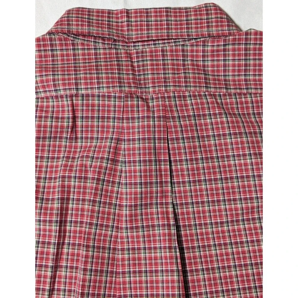 VTG POLO RALPH LAUREN CLASSIC FIT Men XL (17‎ 1/2) Red Plaid Cotton Shirt EUC